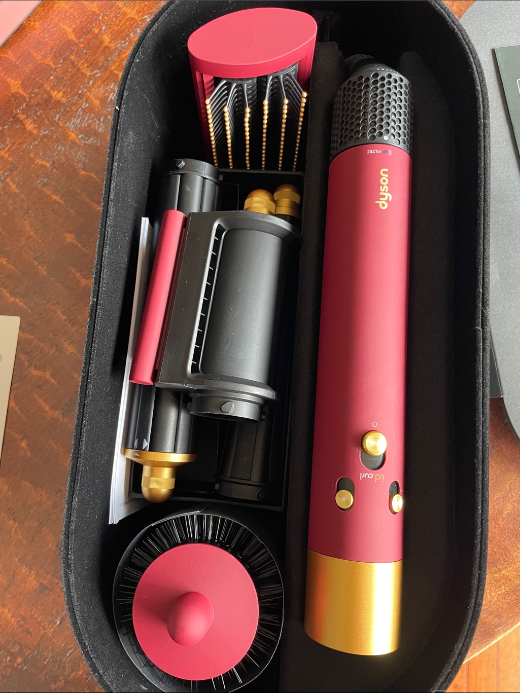 Dyson Airwrap ID Styler In Red And Gold StraightWavy